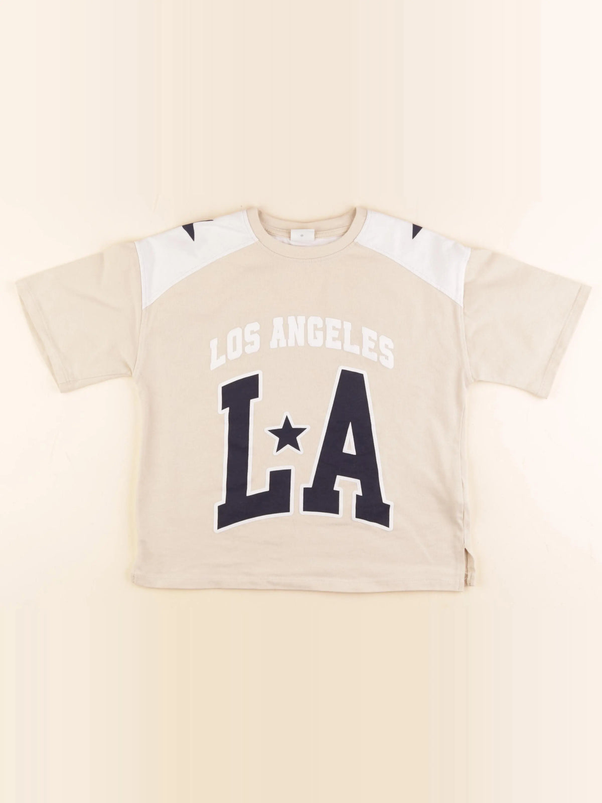 Zara - tee-shirt imprimé au dos beige, blanc - 9/10 ans
