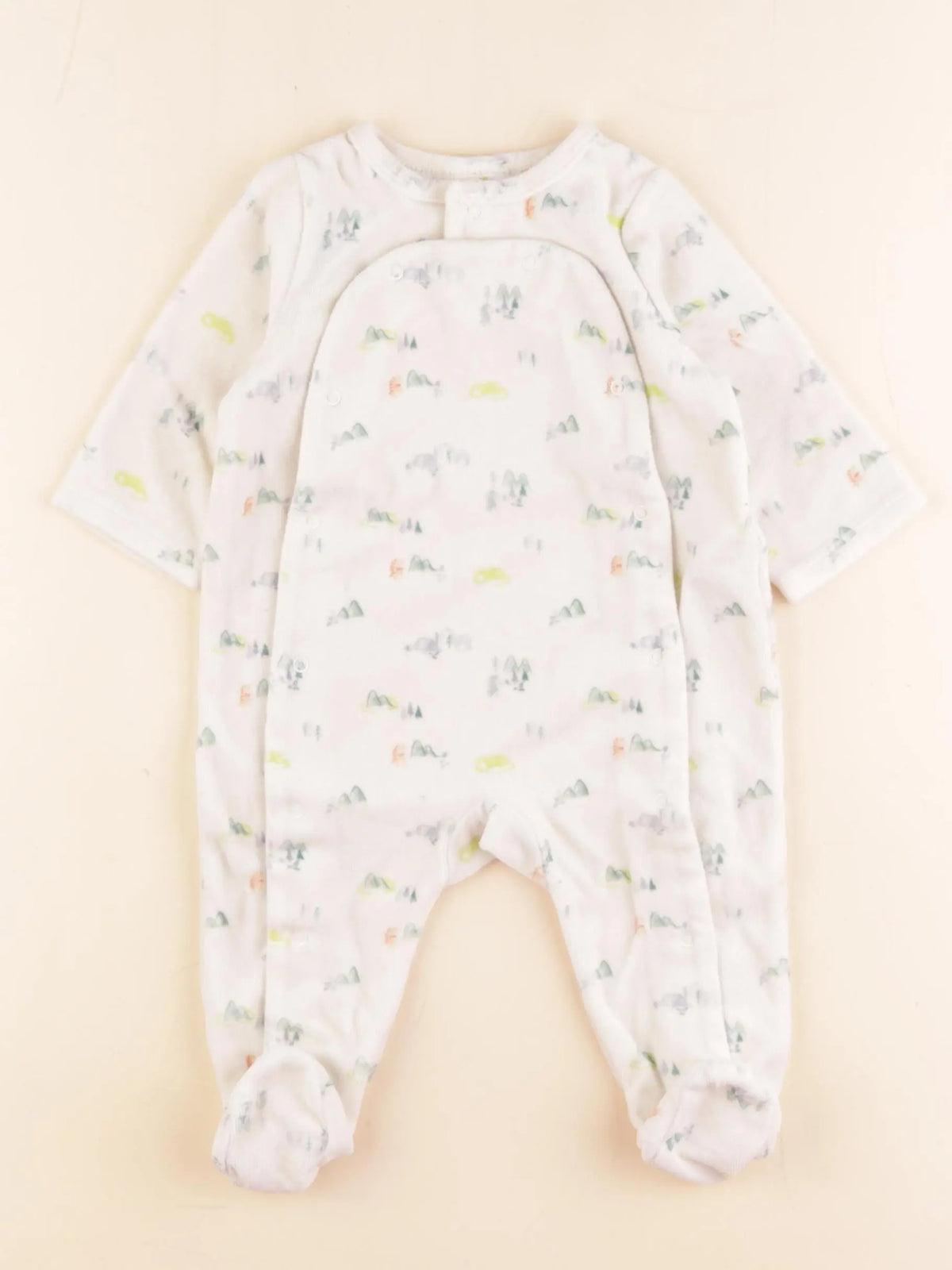 Tape à l'oeil - pyjama velours beige - 6 mois