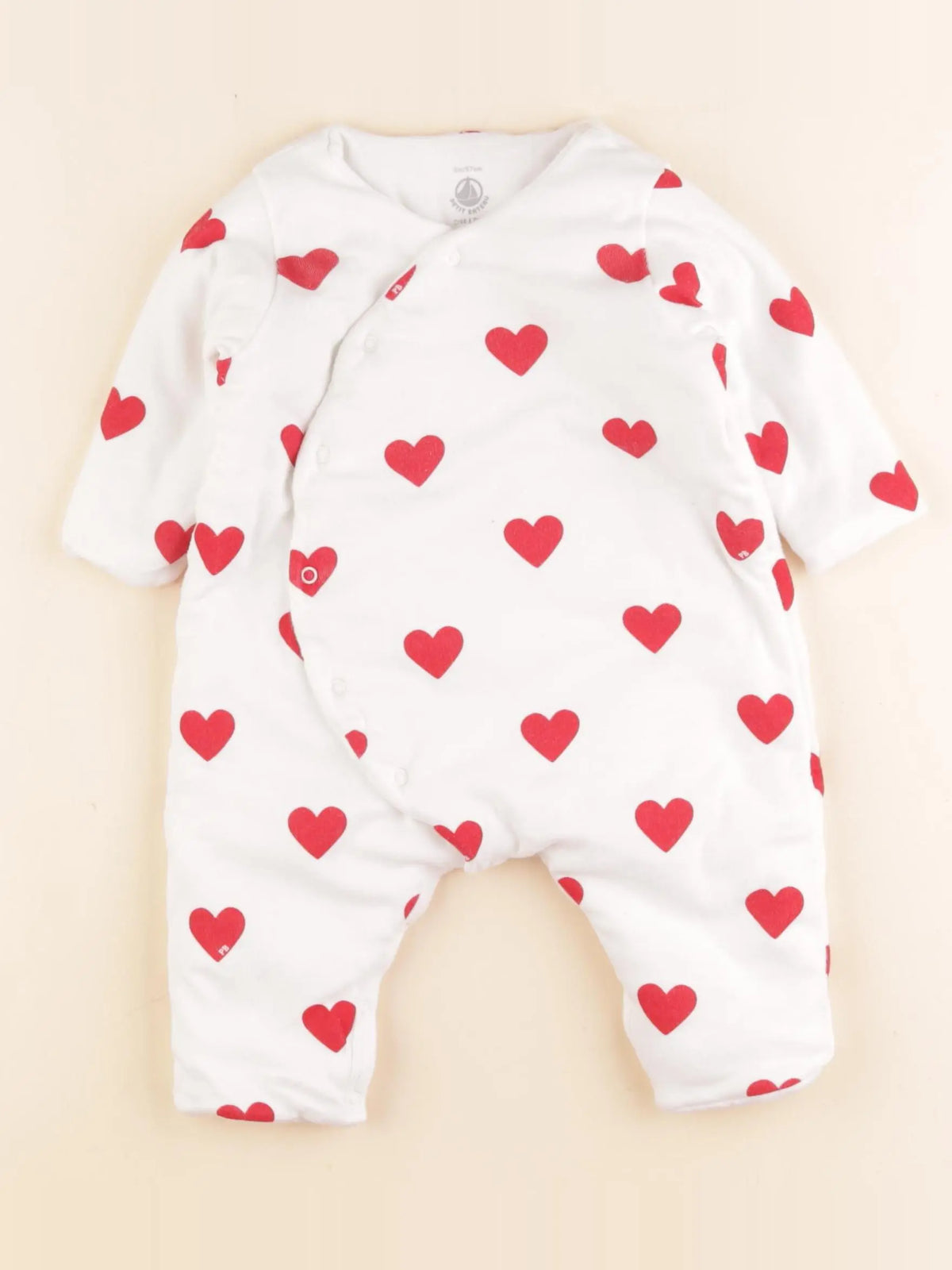 Petit Bateau - combinaison doublé rouge - 6 mois