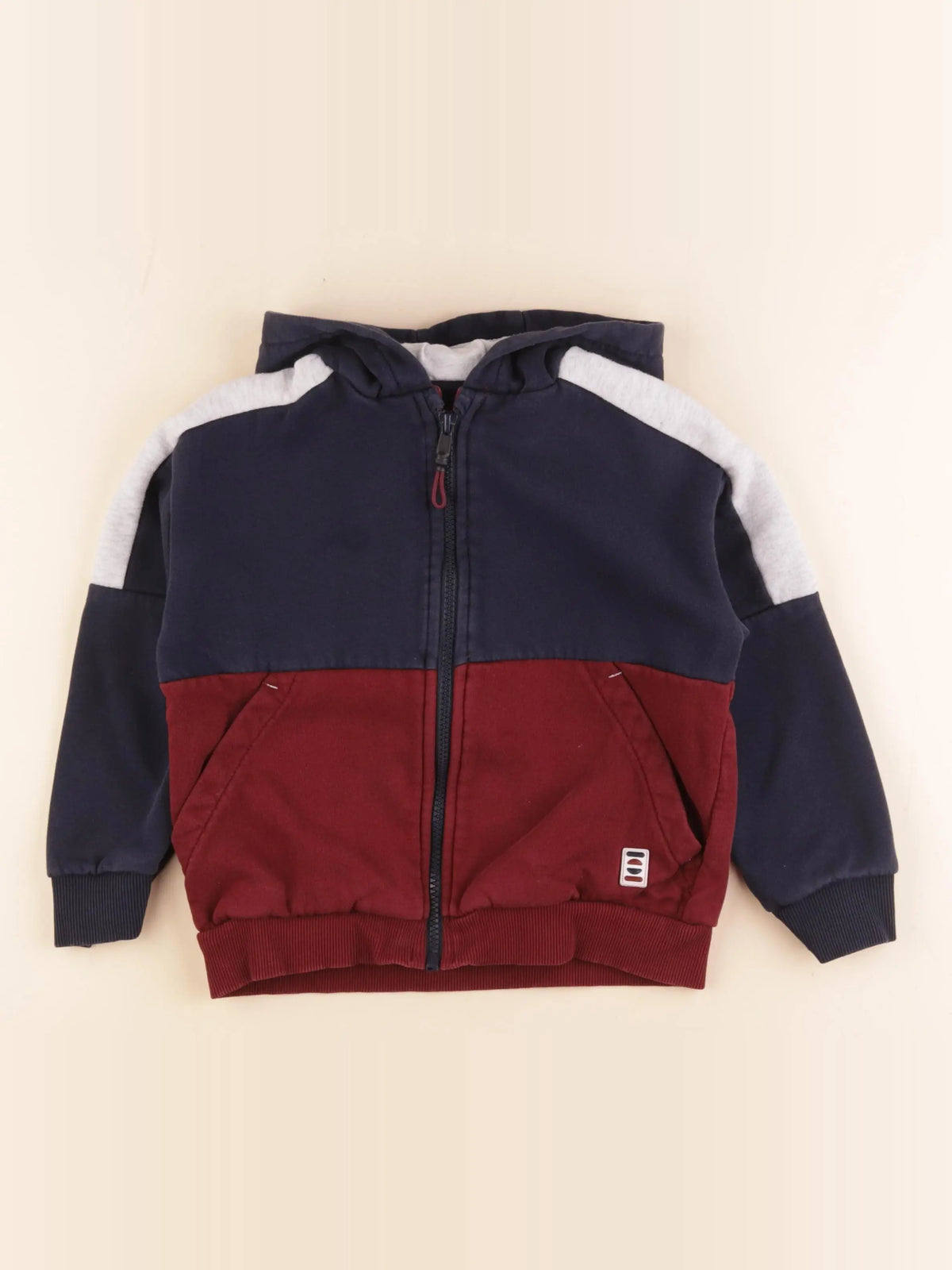 Vertbaudet - sweat bleu, rouge - 6 ans