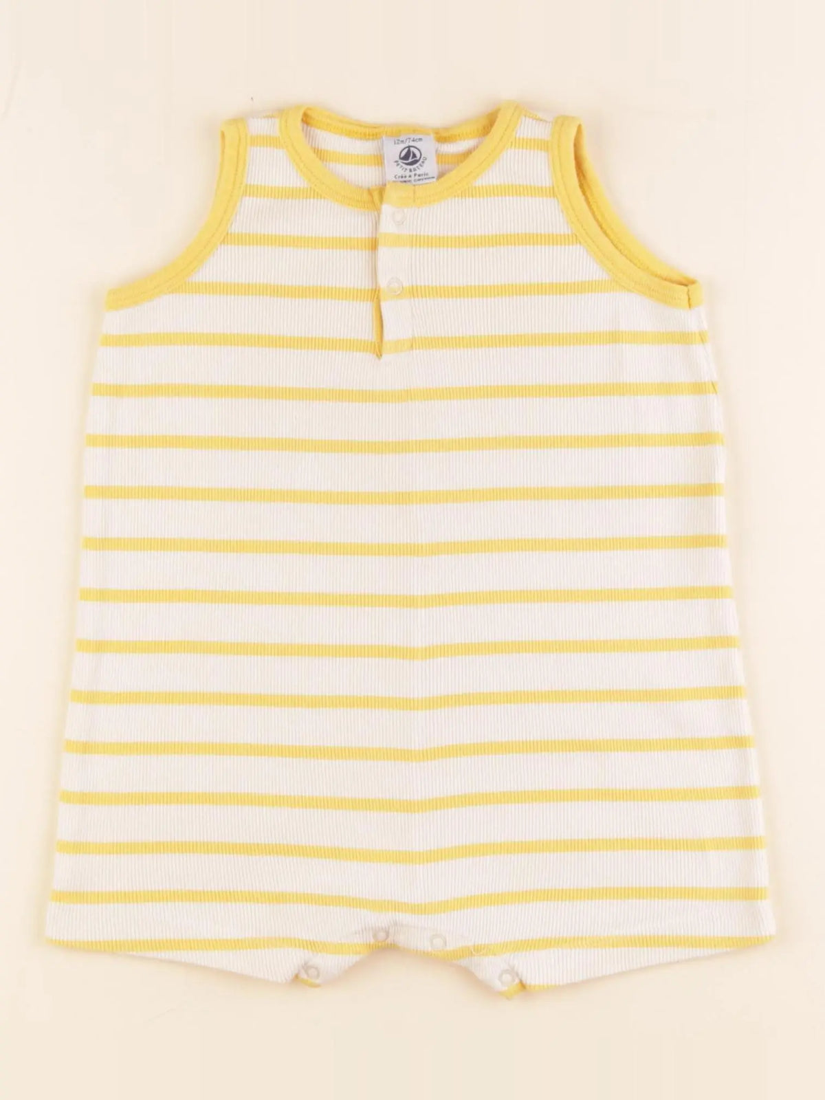 Petit Bateau - combinaison jaune - 12 mois