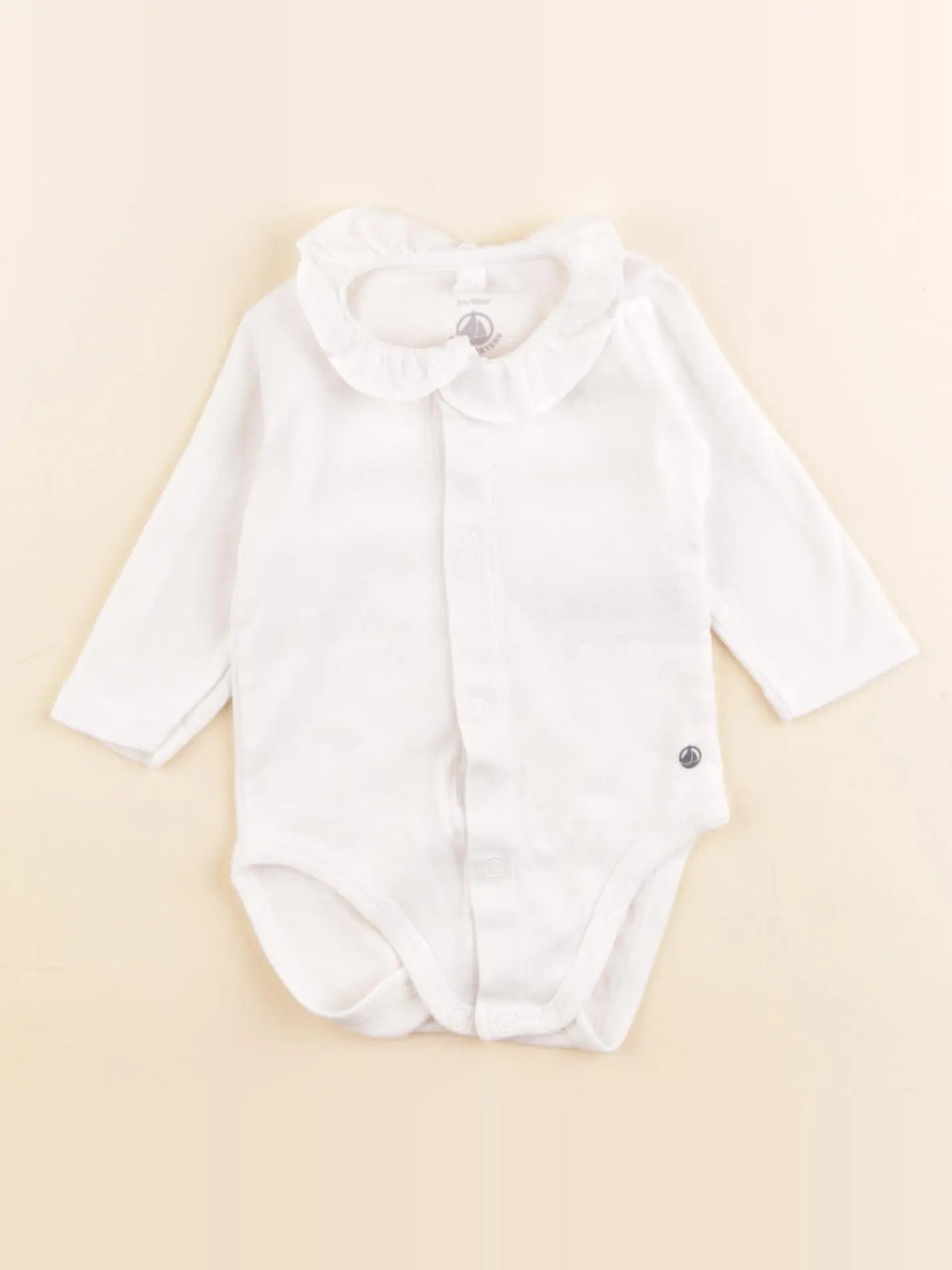 Petit Bateau - body à col blanc - 3 mois