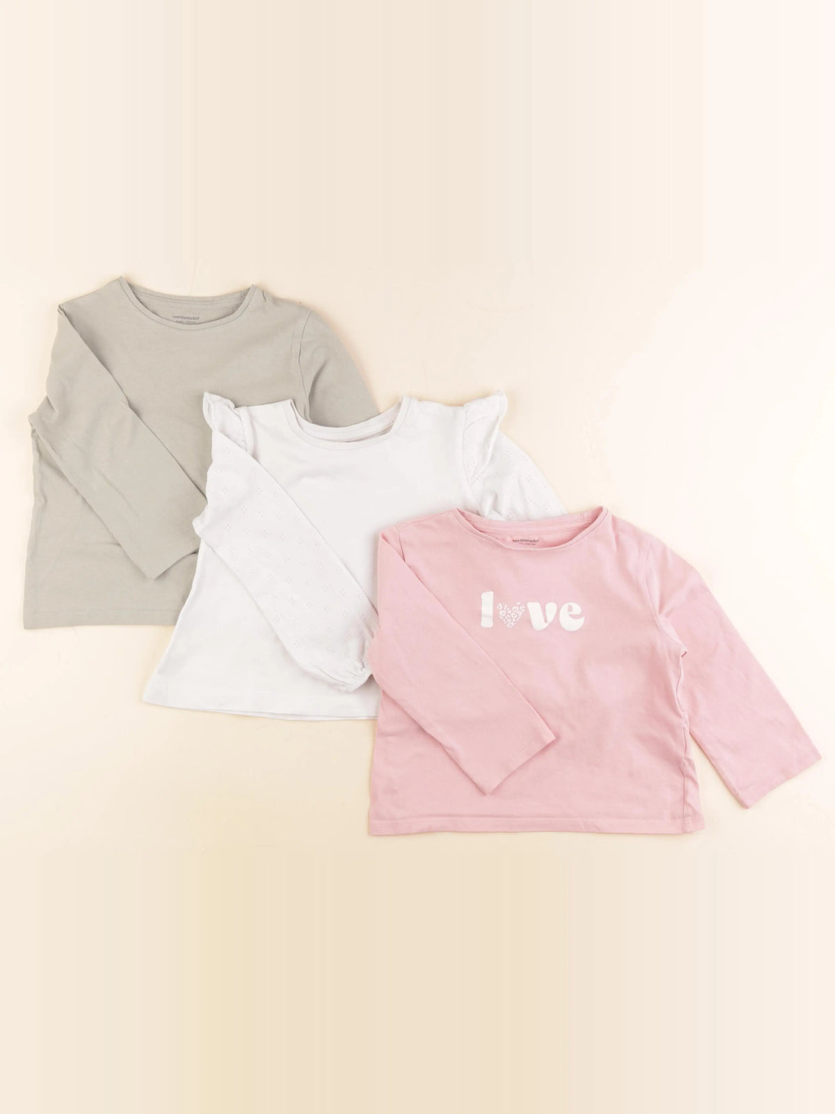 Vertbaudet - lot de 3 tee-shirts blanc, rose, vert - 4 ans