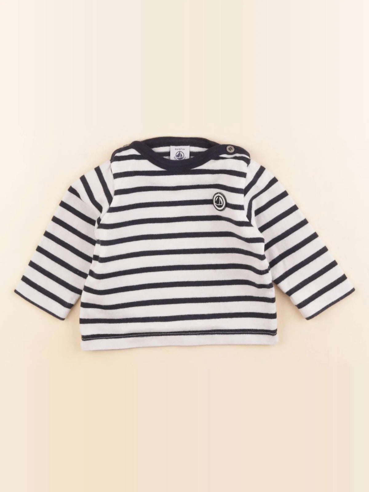 Petit Bateau - tee-shirt bleu - 6 mois