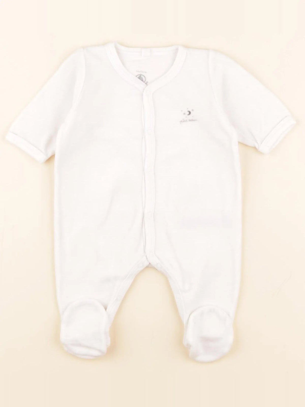Petit Bateau - pyjama velours blanc - 1 mois