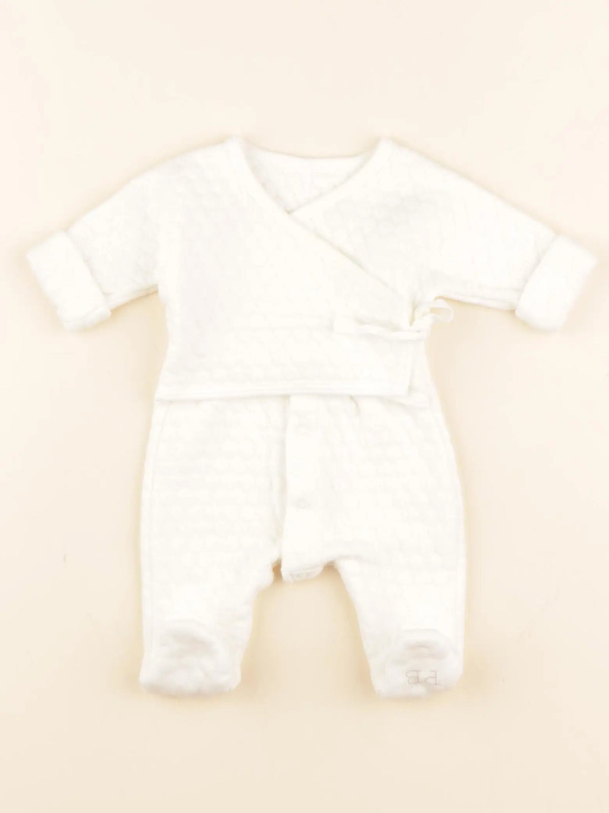 Petit Bateau - pyjama coton blanc - 0 mois