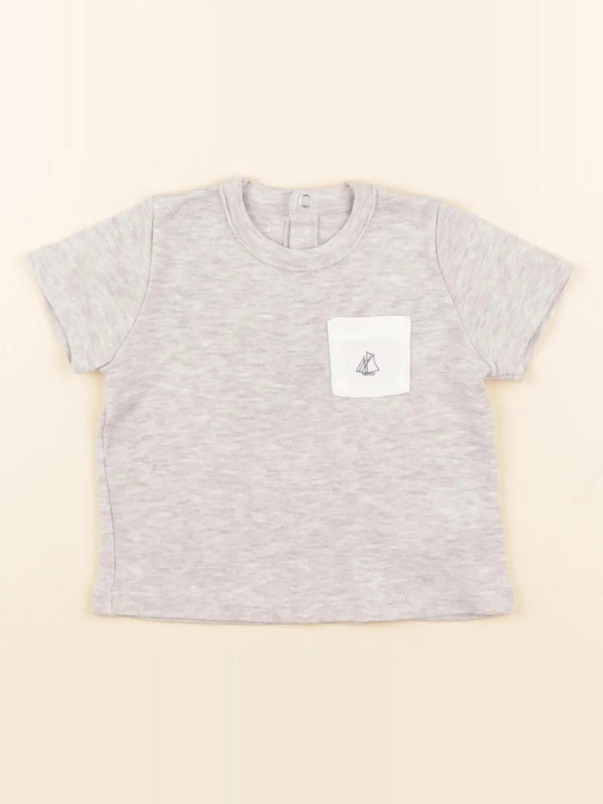 Petit Bateau - tee-shirt gris - 6 mois