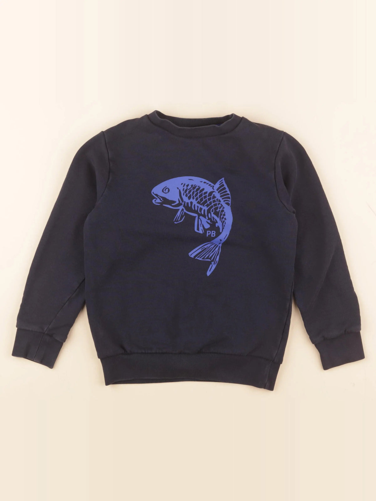 Petit Bateau - sweat bleu - 8 ans