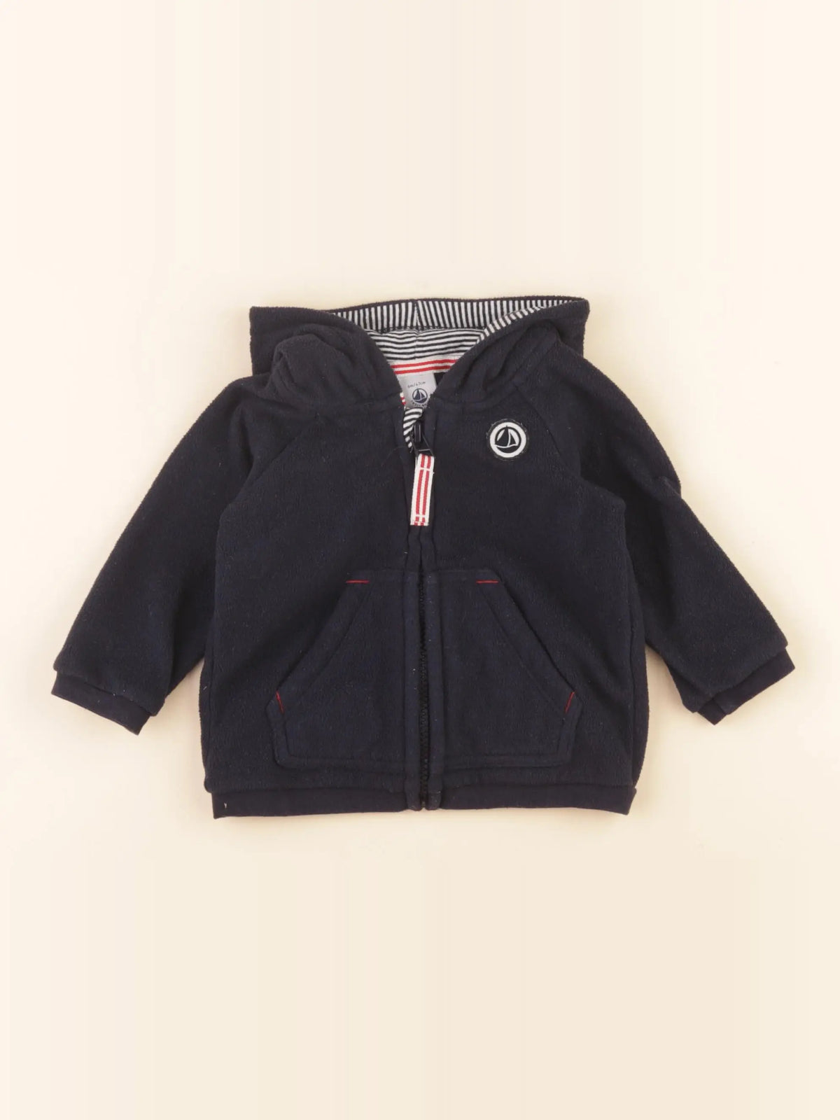 Petit Bateau - sweat bleu - 6 mois
