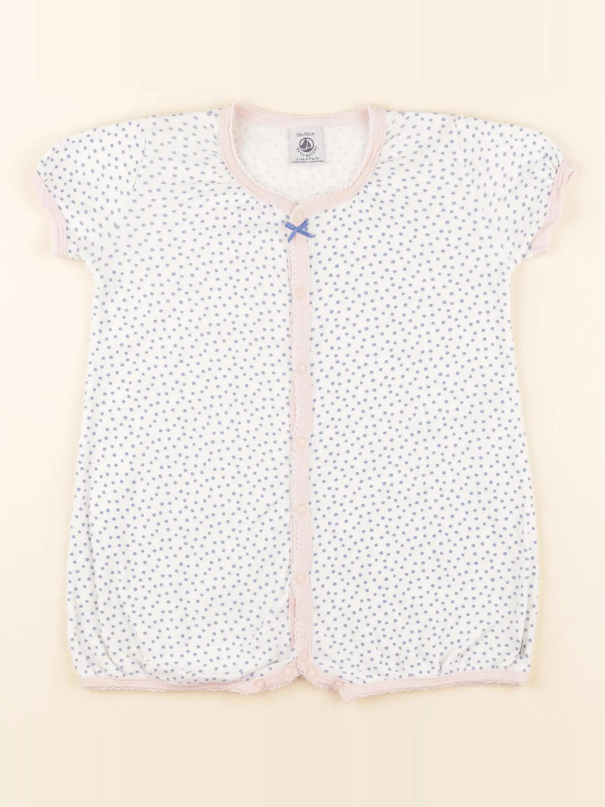Petit Bateau - pyjama coton blanc - 18 mois