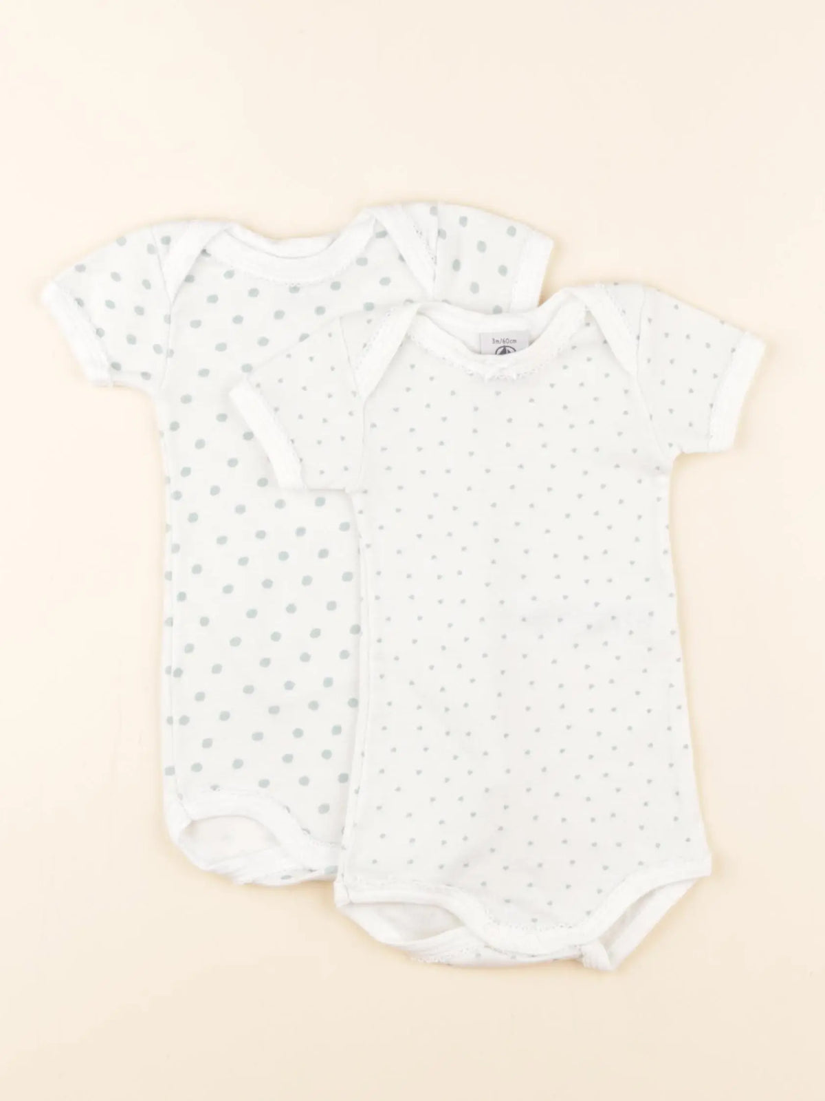 Petit Bateau - lot de 2 bodies en coton blanc - 3 mois