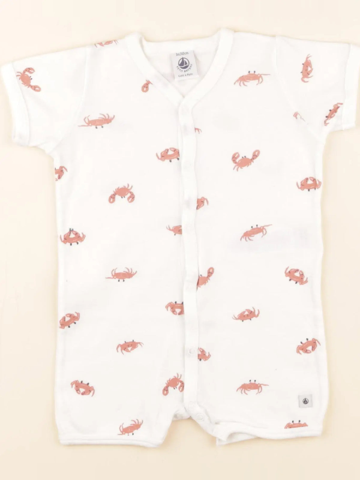 Petit Bateau - pyjama coton blanc - 3 mois