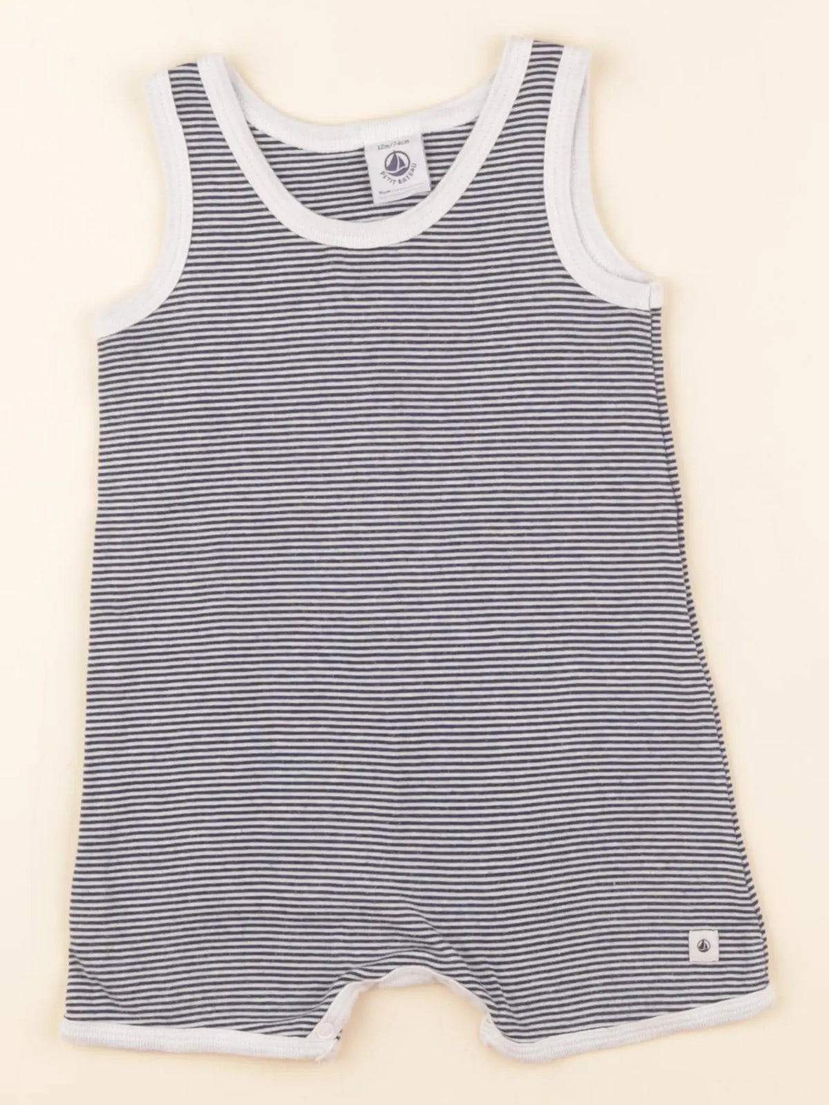 Petit Bateau - pyjama coton bleu - 12 mois