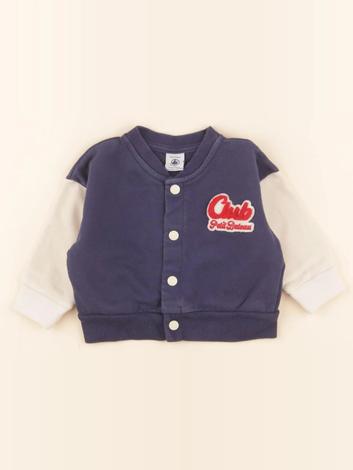 Petit Bateau - sweat bleu - 12 mois