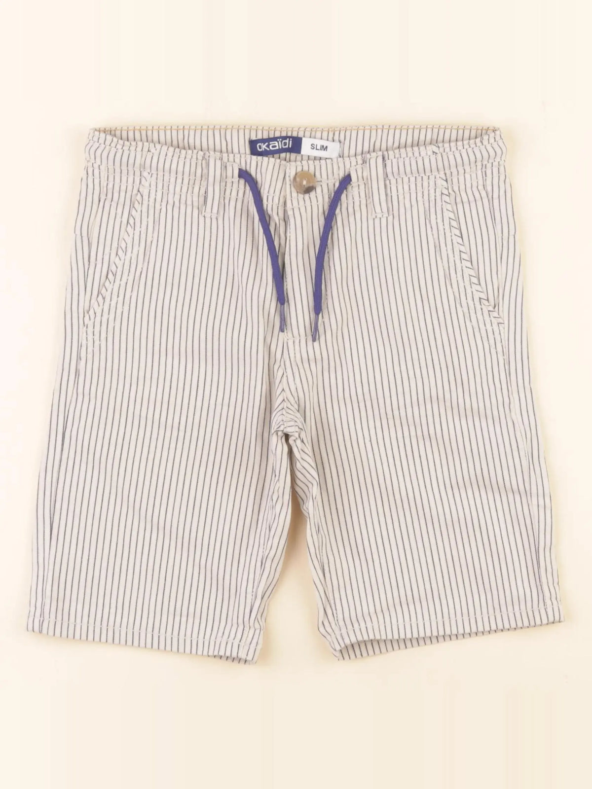Okaidi - short bleu, marron - 7 ans