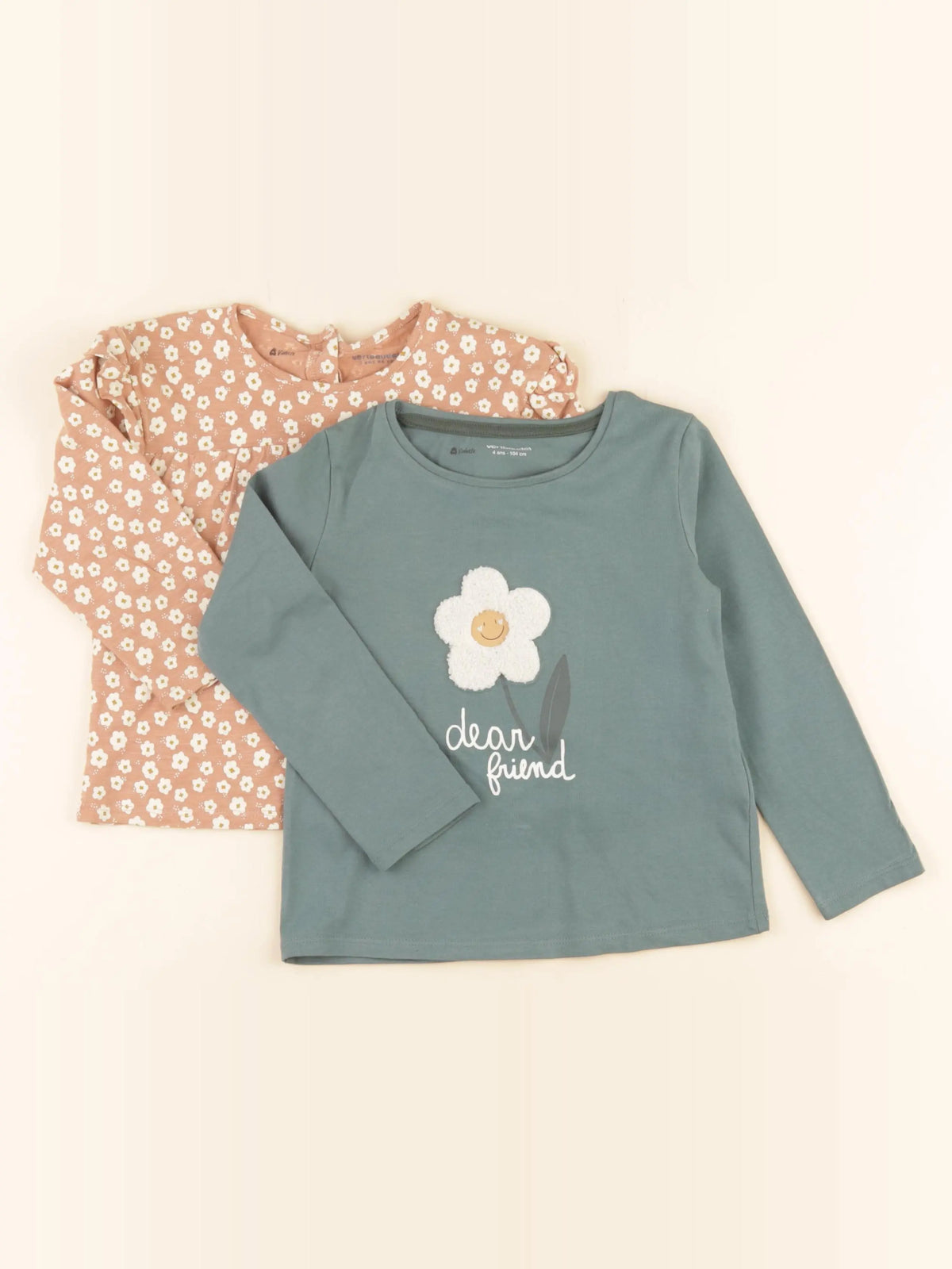 Vertbaudet - lot de 2 tee-shirts multicolore - 4 ans