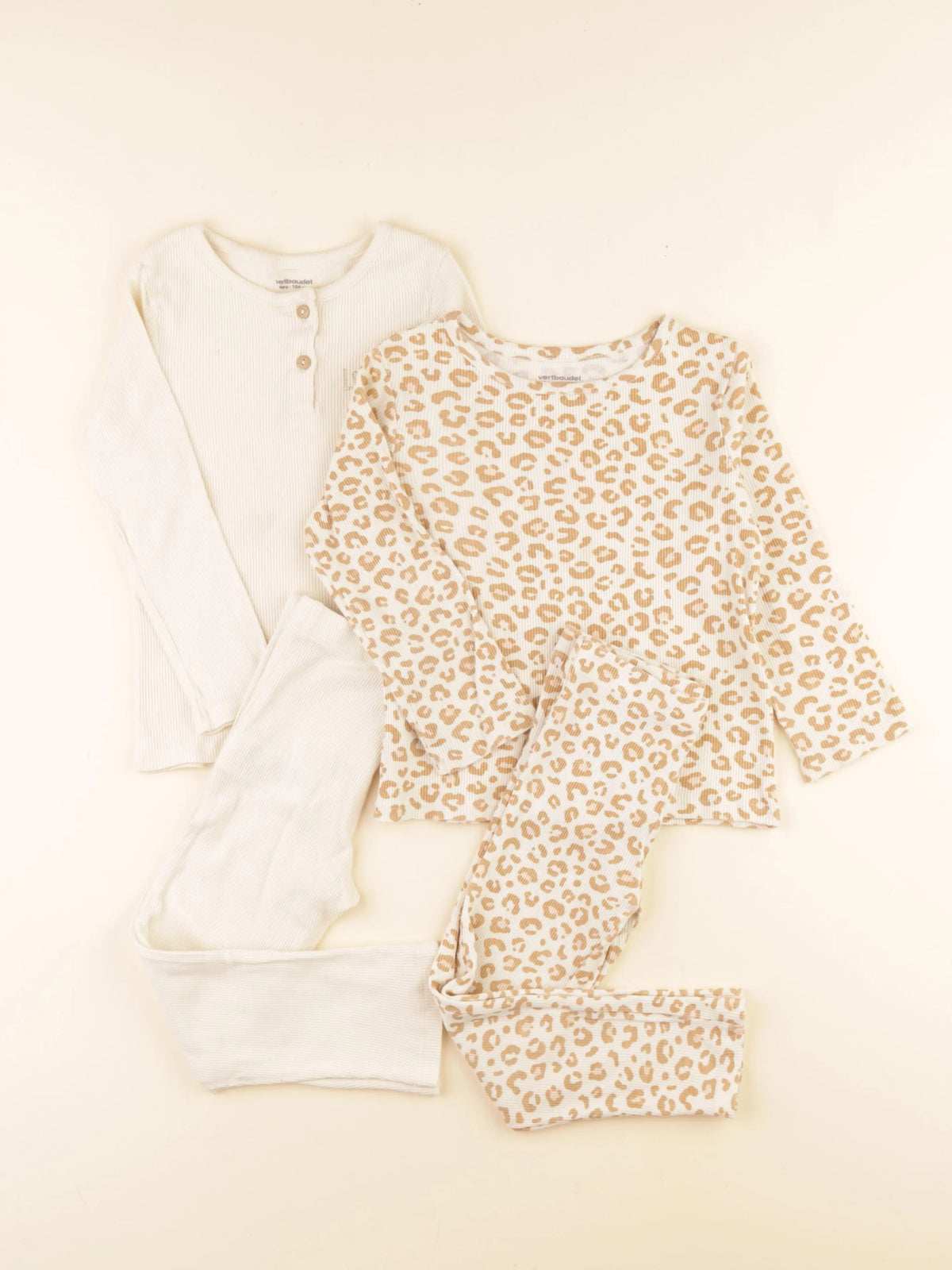 Vertbaudet - lot de 2 pyjamas coton marron - 4 ans