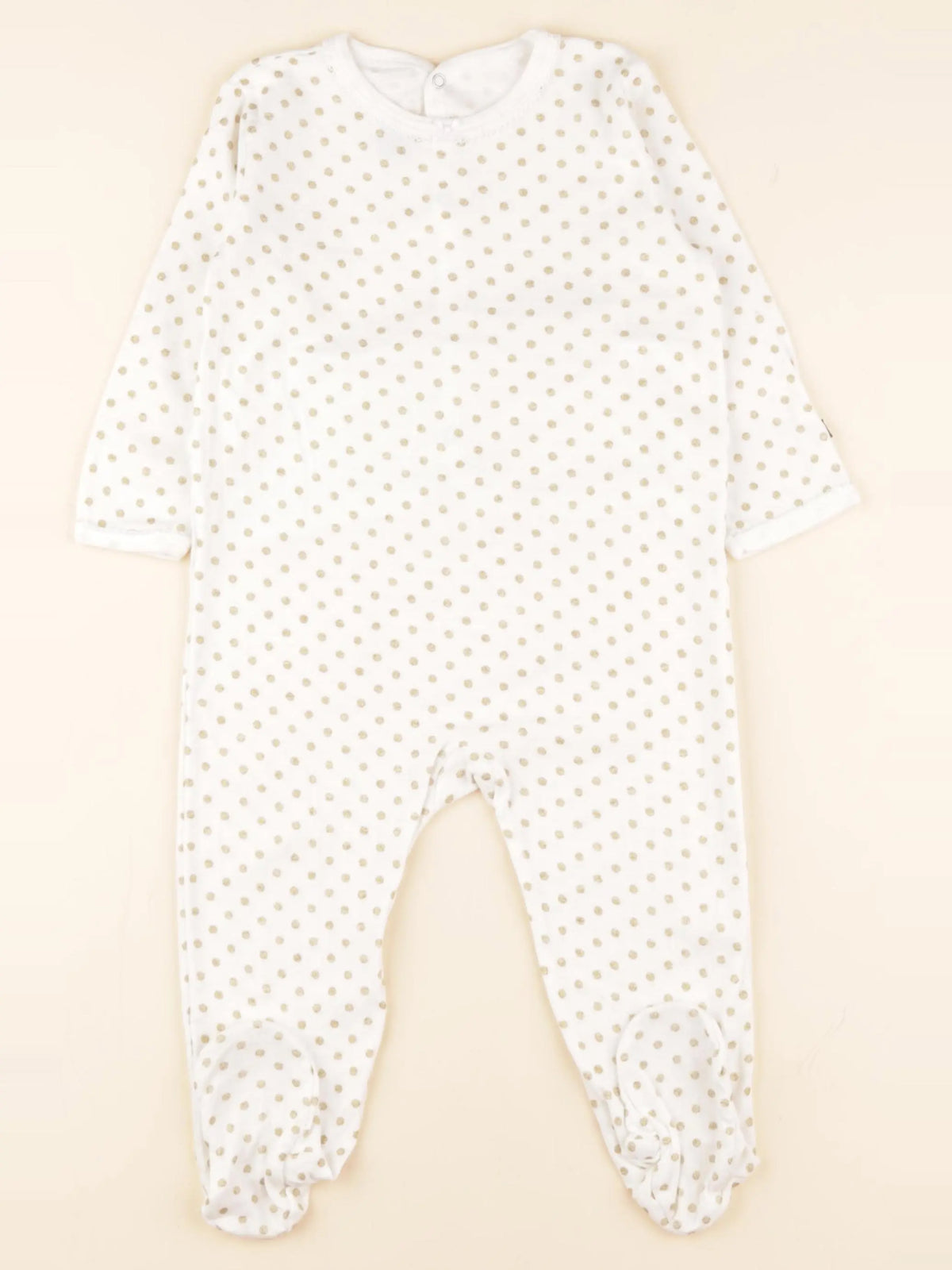 Petit Bateau - pyjama coton blanc, or - 18 mois
