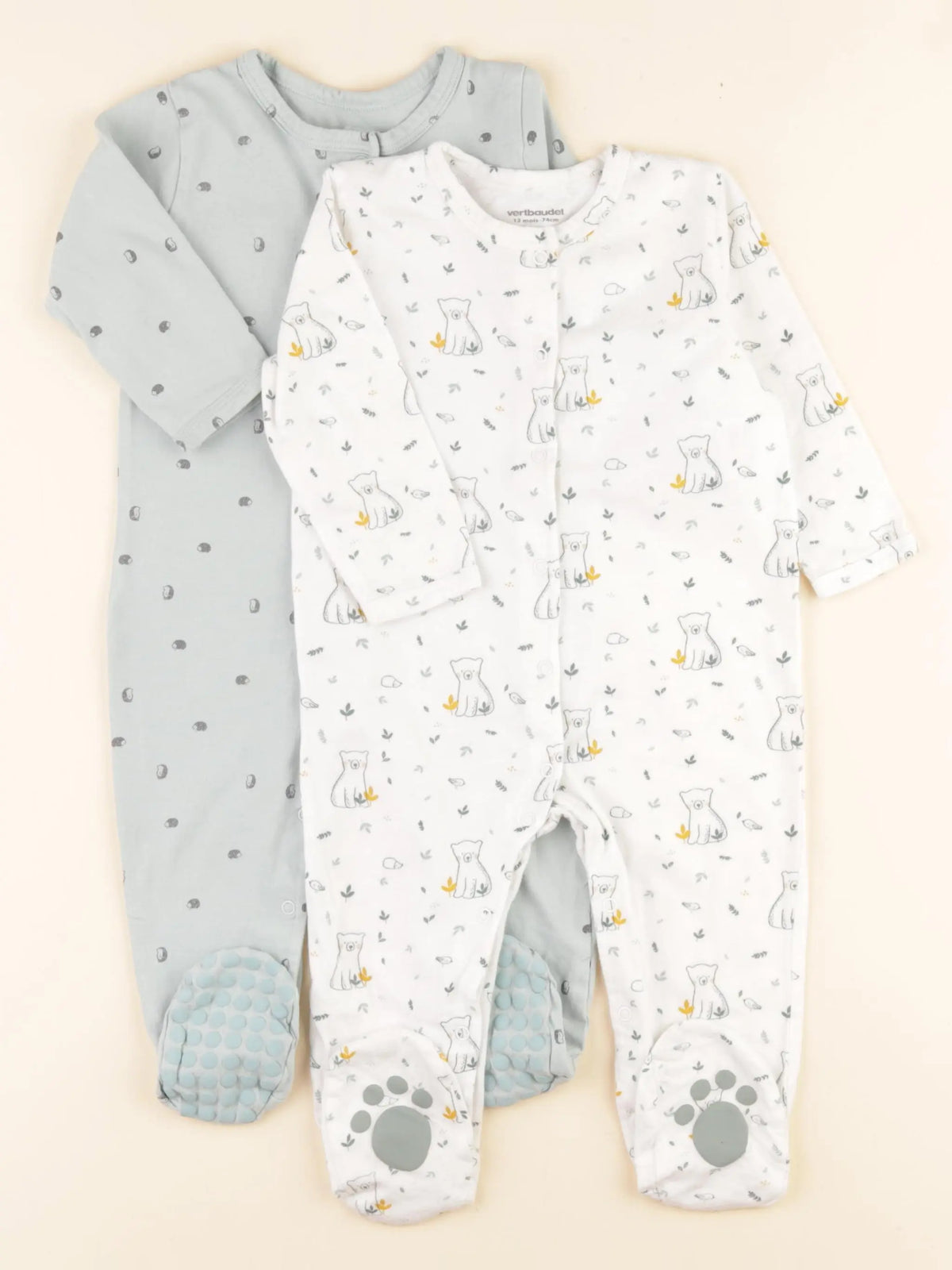 Vertbaudet - lot de 2 pyjamas coton multicolore - 12 mois