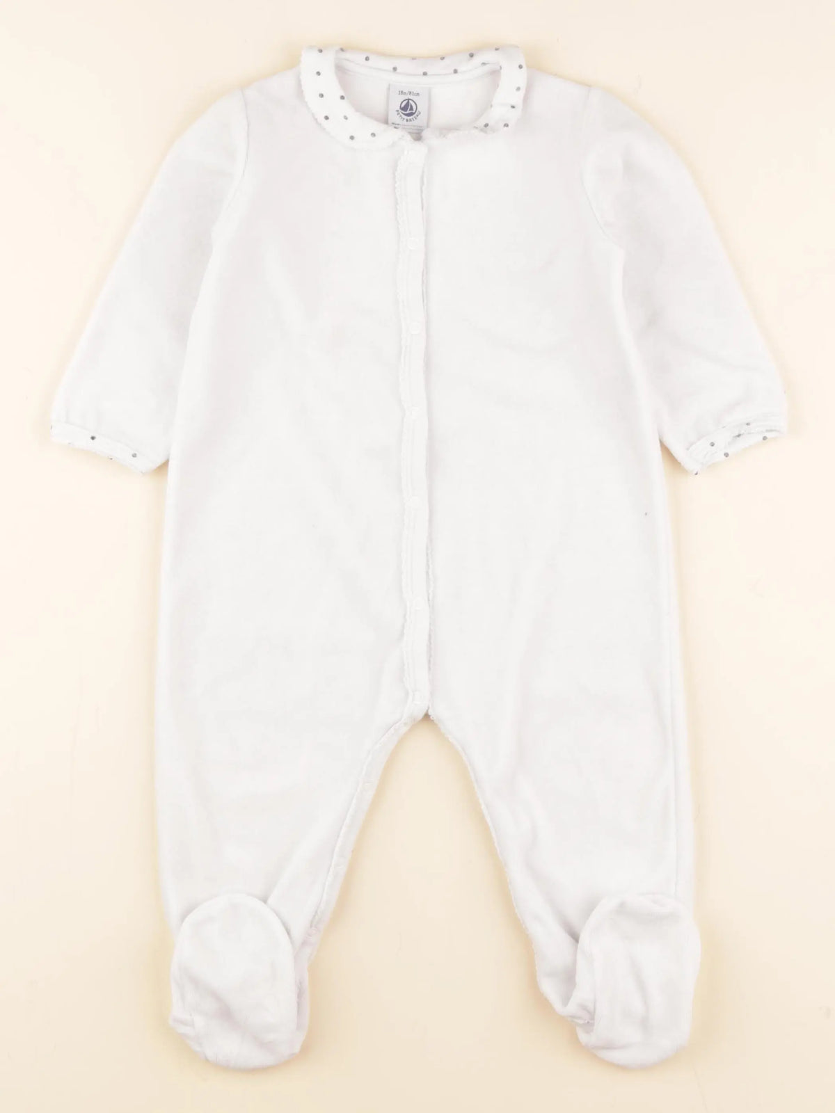 Petit Bateau - pyjama velours blanc - 18 mois