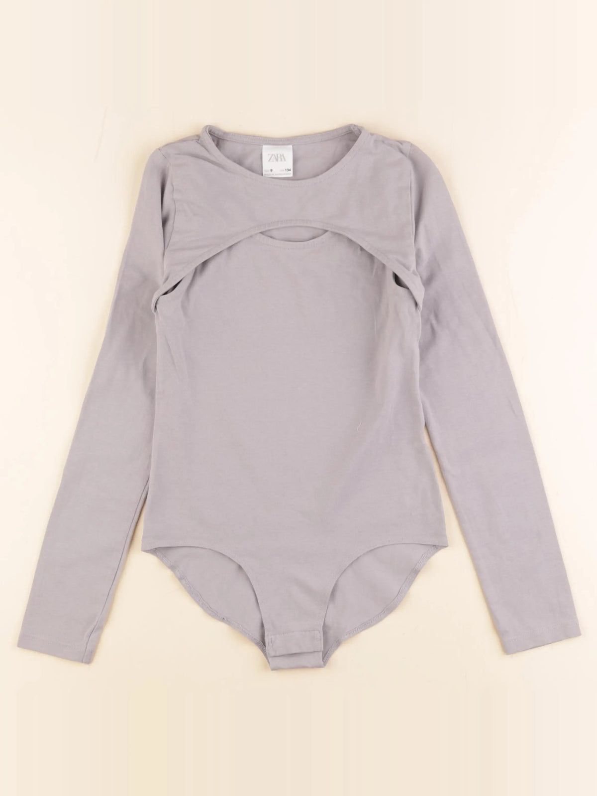 Zara - body tee-shirt gris - 9 ans