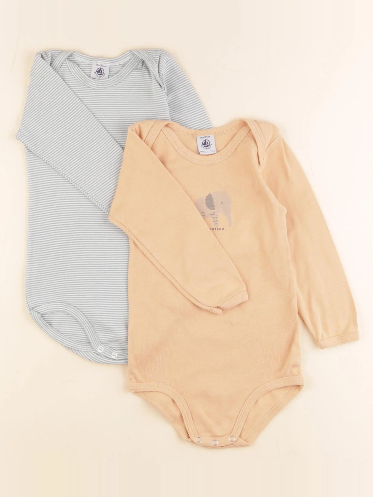 Petit Bateau - lot de 2 bodies en coton multicolore - 36 mois