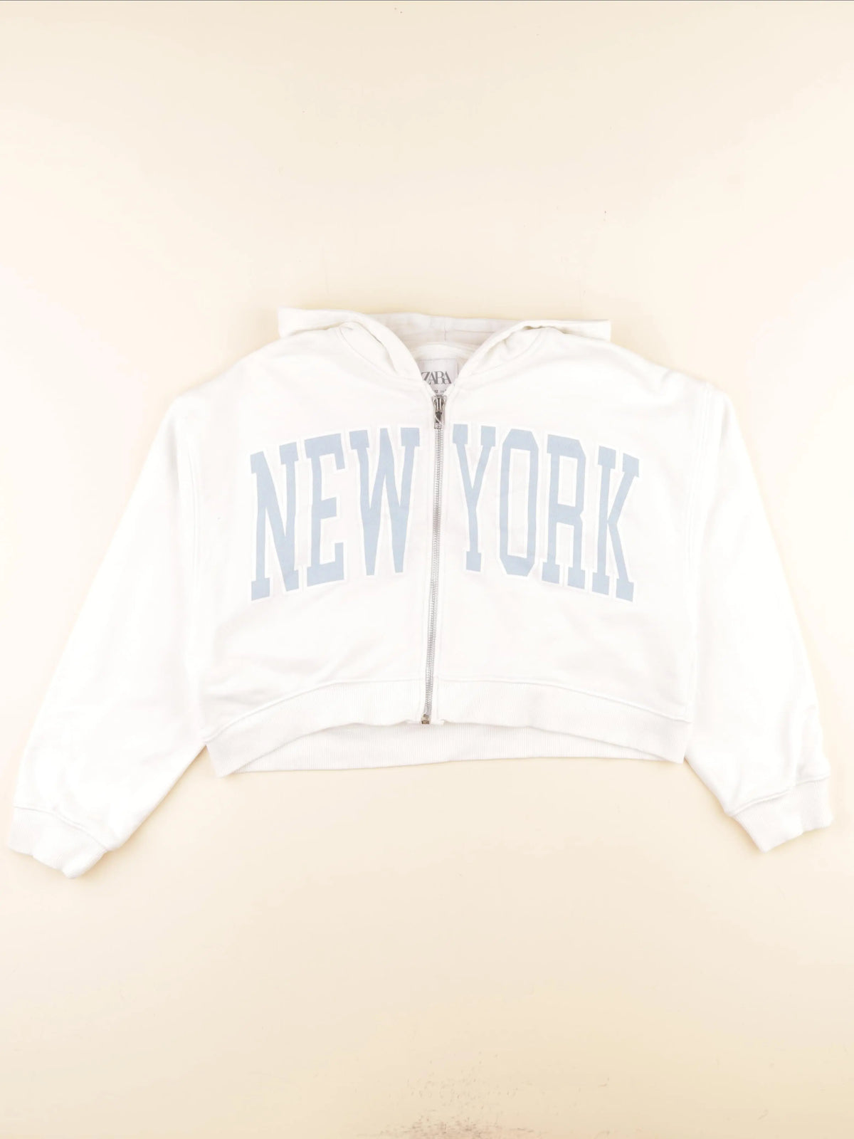 Zara - sweat blanc, bleu - 11/12 ans
