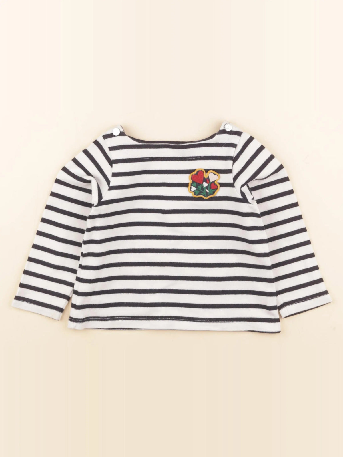 Petit Bateau - tee-shirt blanc, bleu - 3 ans