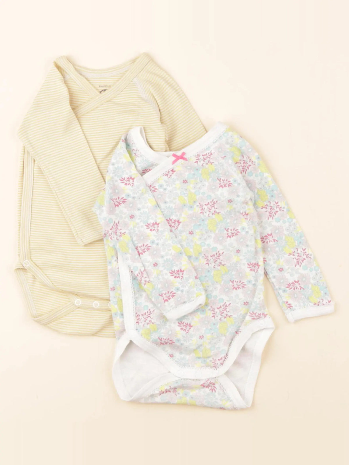 Petit Bateau - lot de 2 bodies en coton blanc - 6 mois