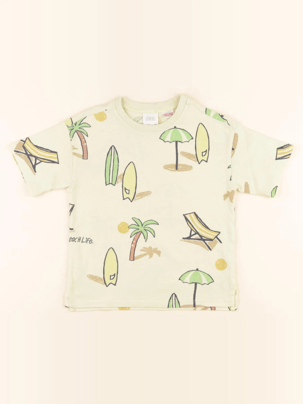 Zara - tee-shirt jaune - 2/3 ans