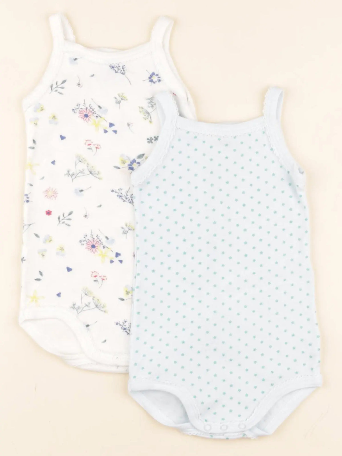 Petit Bateau - lot de 2 bodies en coton blanc - 12 mois