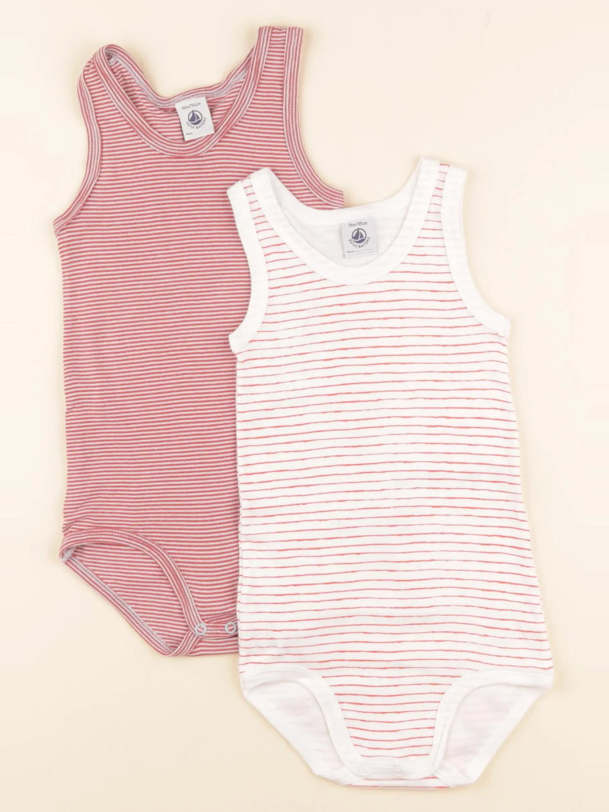 Petit Bateau - lot de 2 bodies en coton blanc - 36 mois