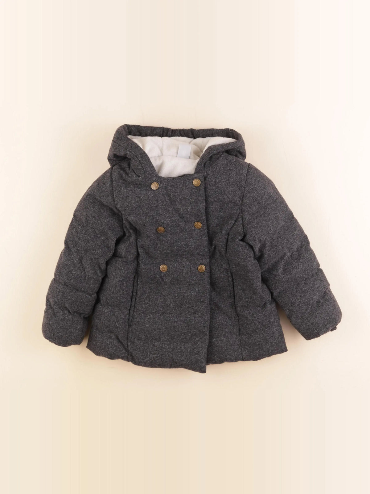 Petit Bateau - doudoune gris - 3 ans