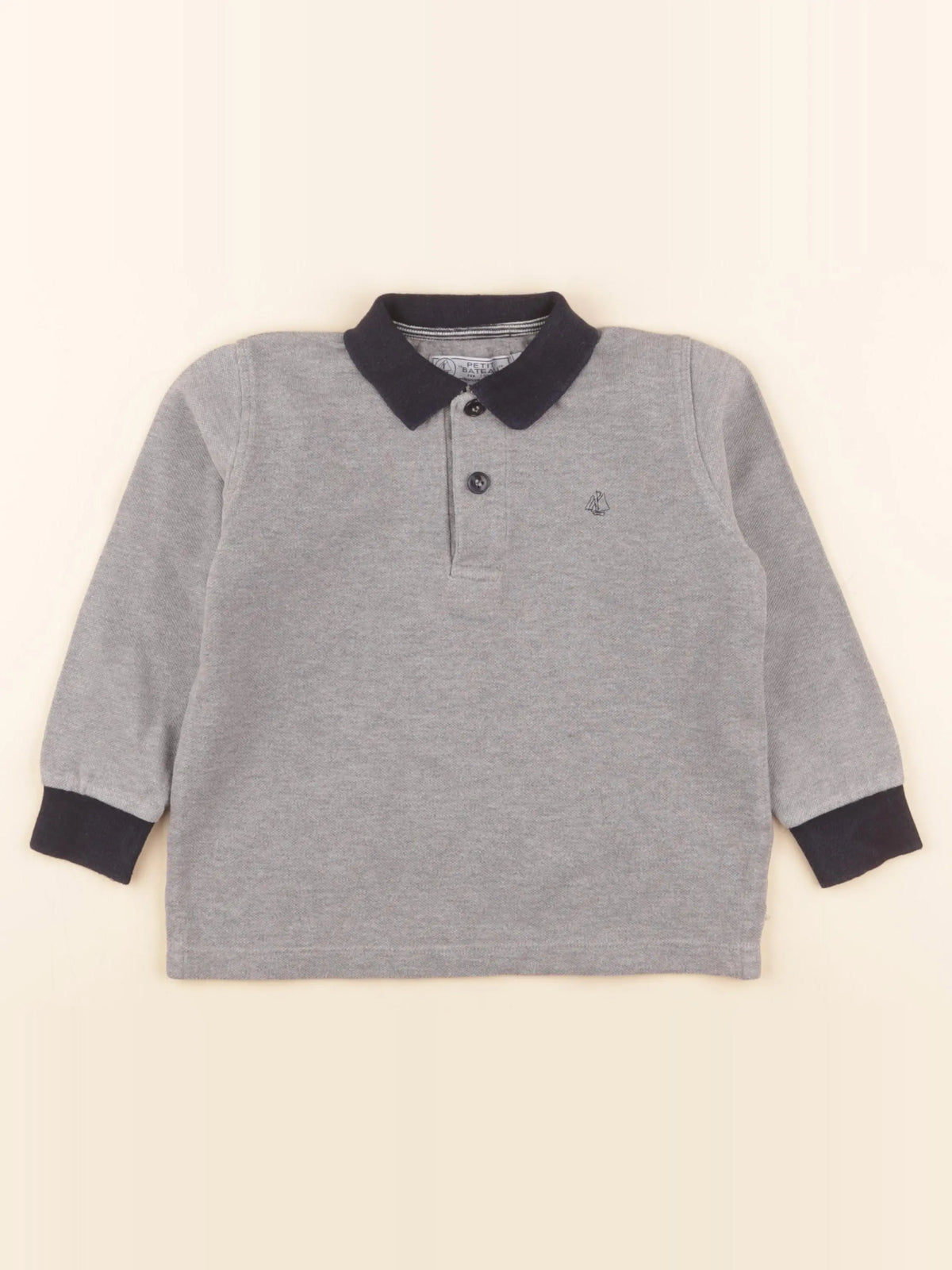 Petit Bateau - polo gris - 4 ans