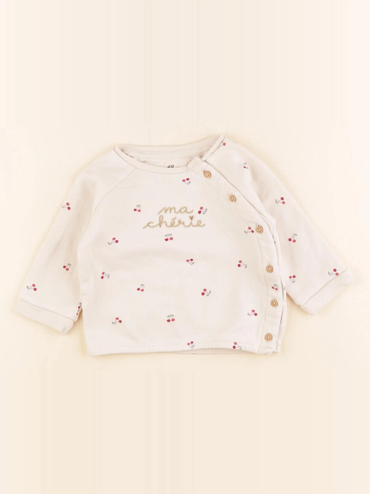 H&M - sweat beige - 4/6 mois