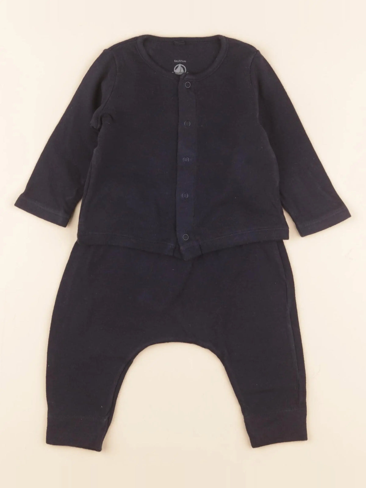 Petit Bateau - ensemble bleu - 6 mois