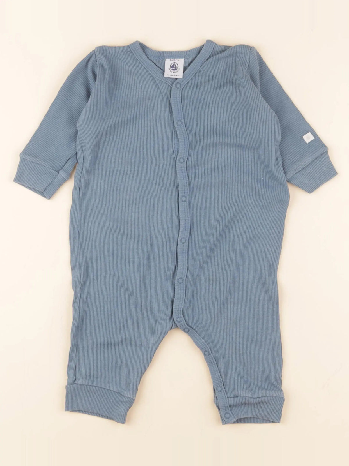 Petit Bateau - pyjama coton bleu - 6 mois