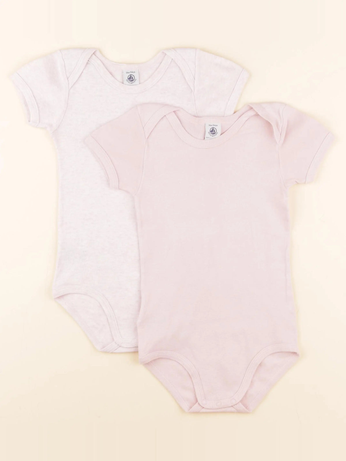 Petit Bateau - lot de 2 bodies en coton rose - 36 mois