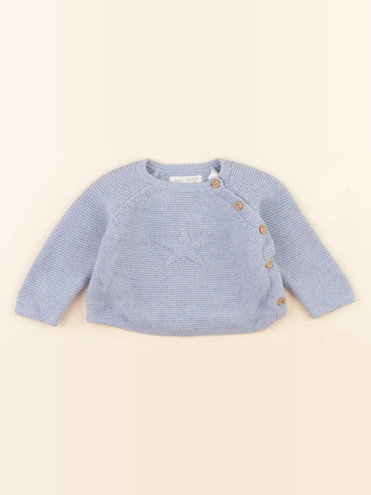 Zara - pull bleu - 0/1 mois