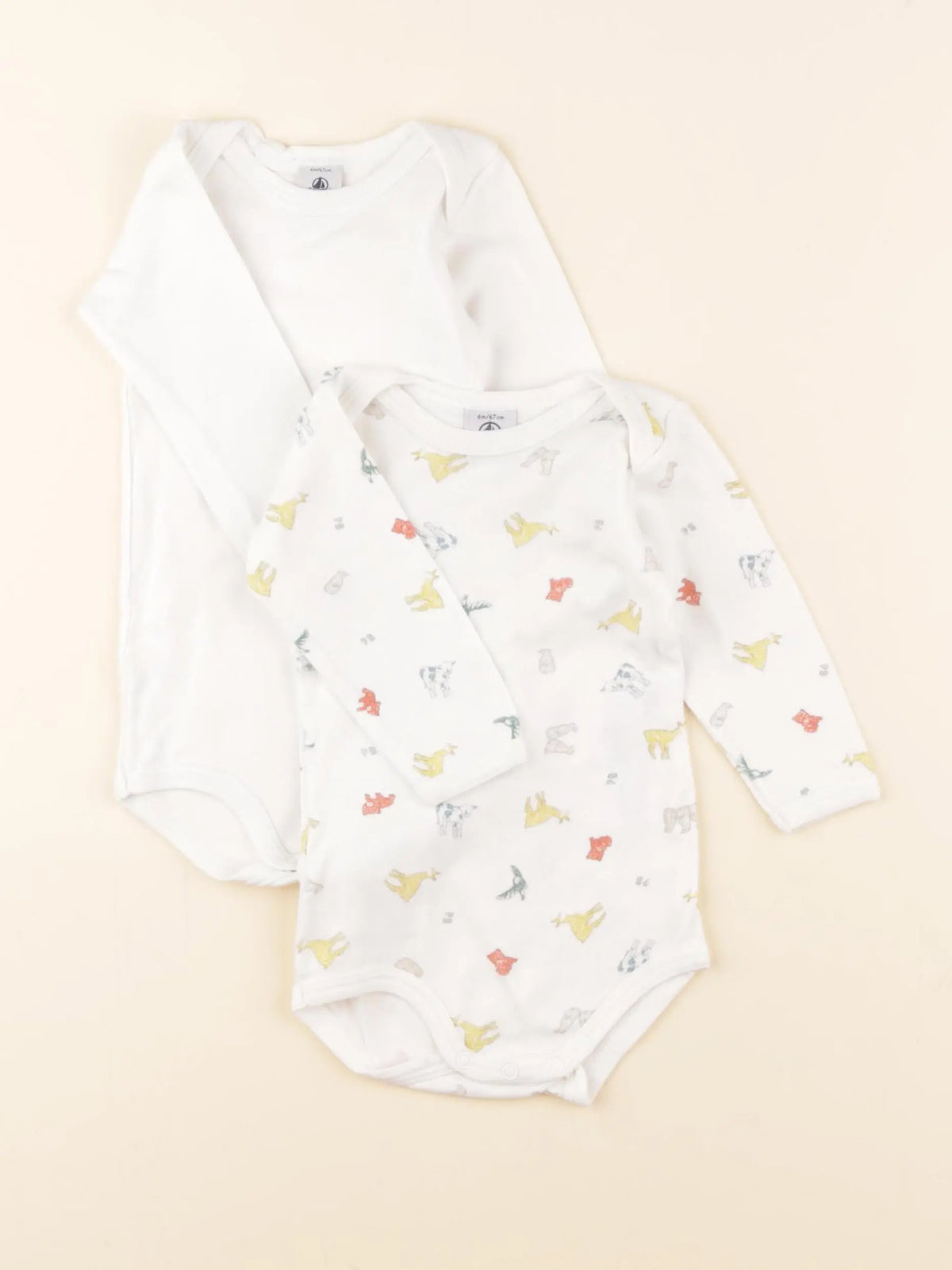 Petit Bateau - lot de 2 bodies en coton multicolore - 6 mois