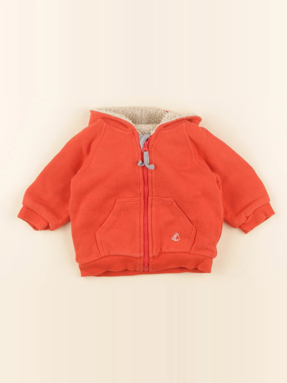 Petit Bateau - sweat orange - 6 mois