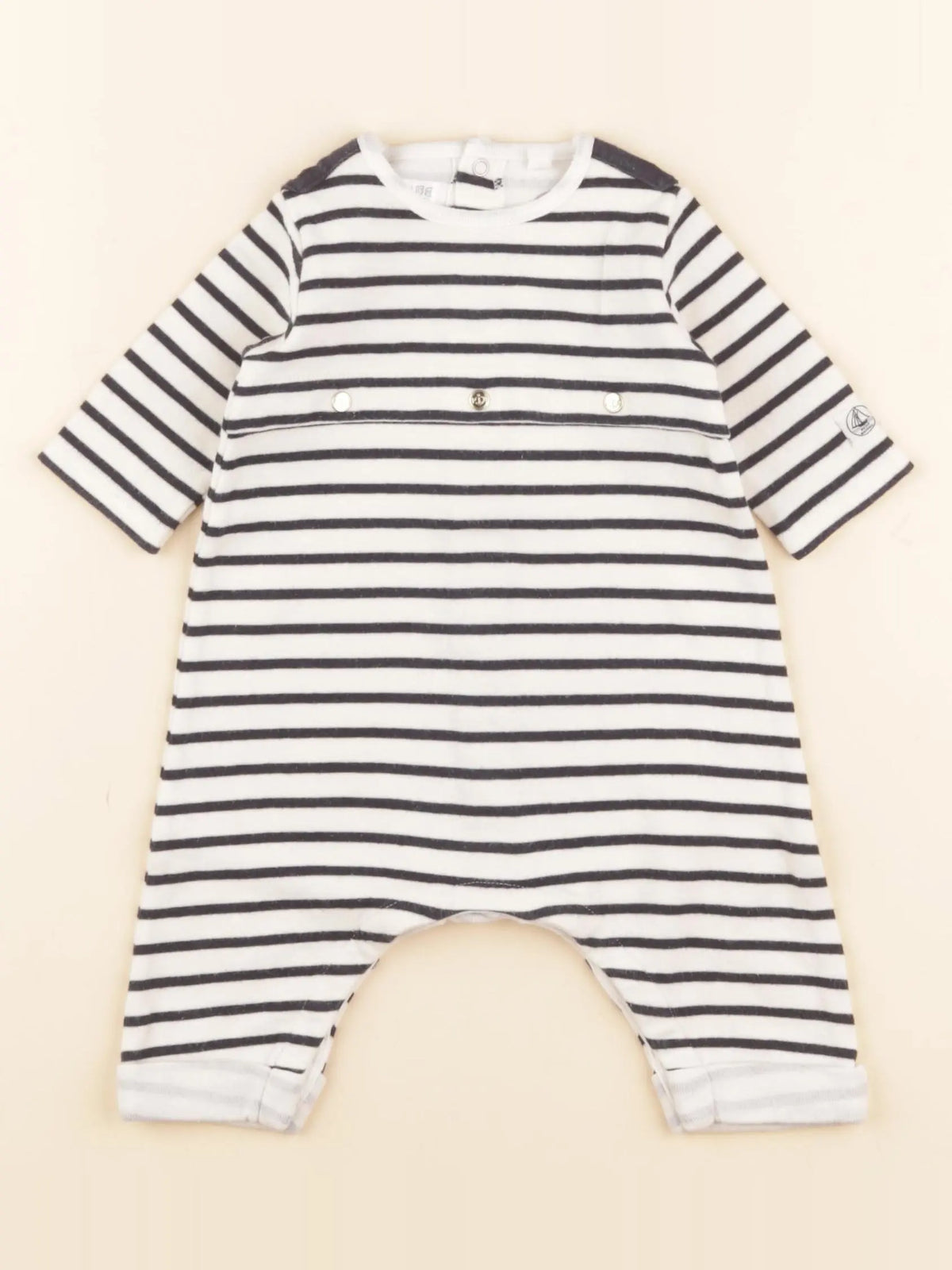 Petit Bateau - combinaison blanc, bleu - 1 mois
