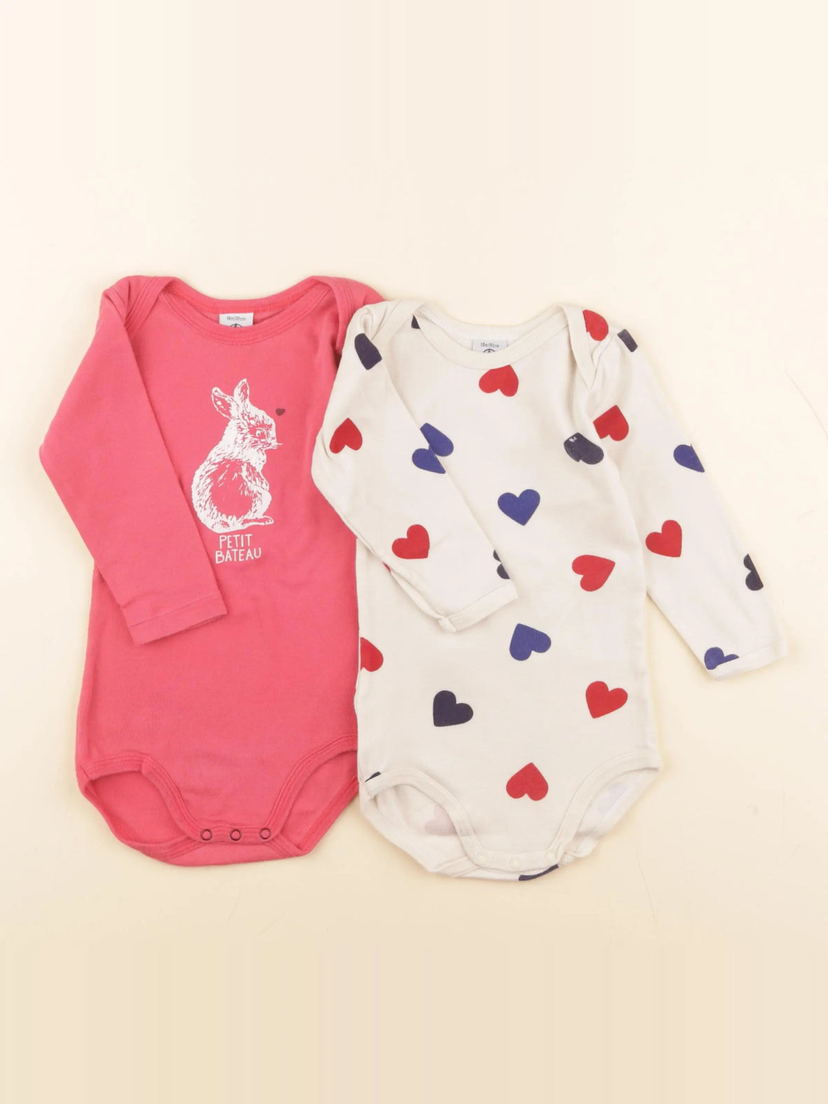 Petit Bateau - lot de 2 bodies en coton multicolore - 18 mois