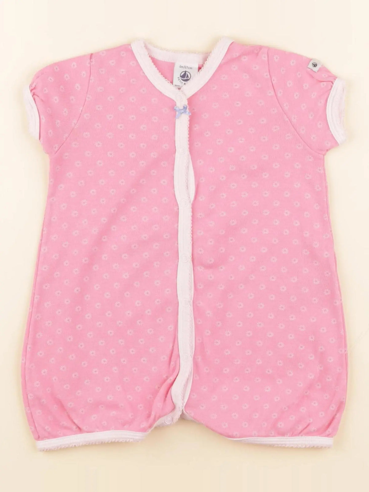 Petit Bateau - pyjama coton rose - 6 mois