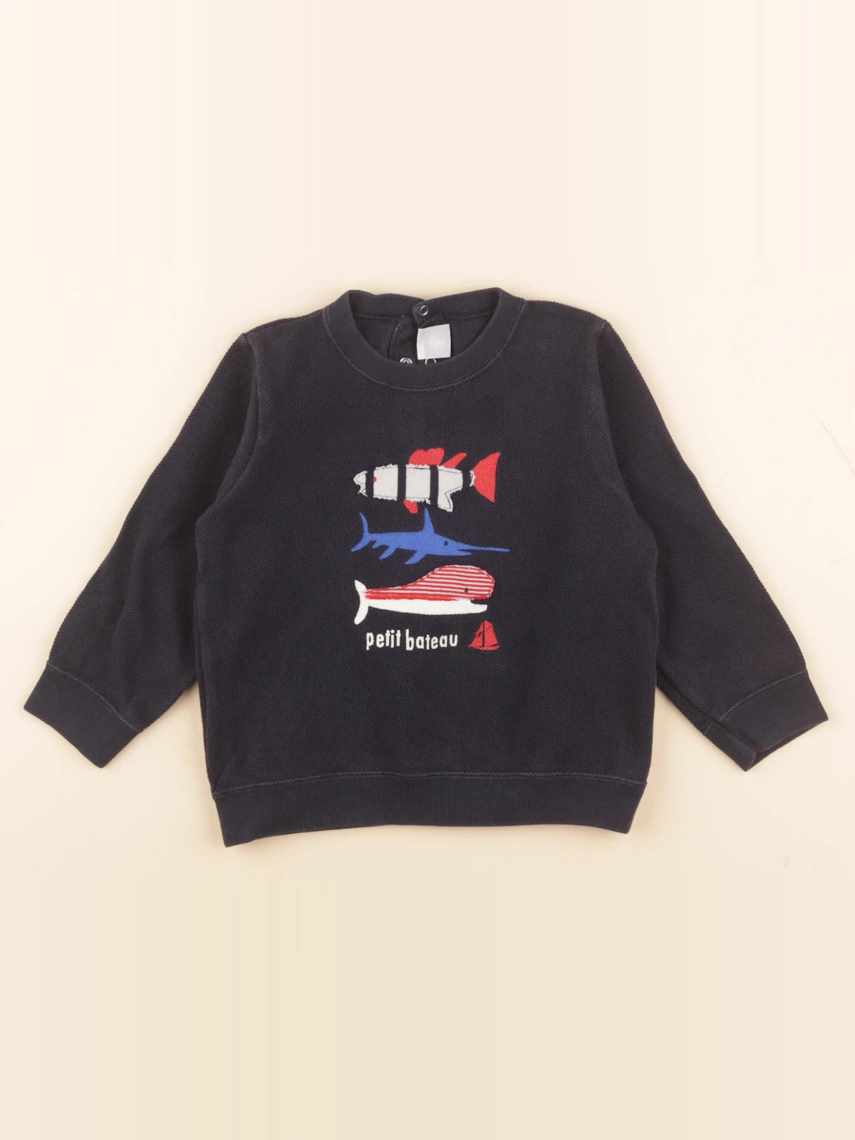 Petit Bateau - pull bleu - 36 mois