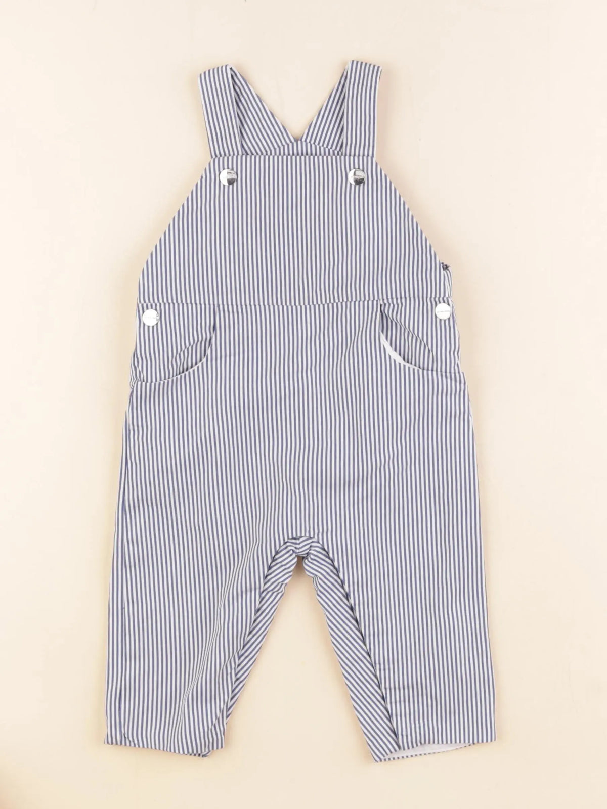 Jacadi - salopette blanc, bleu - 6 mois