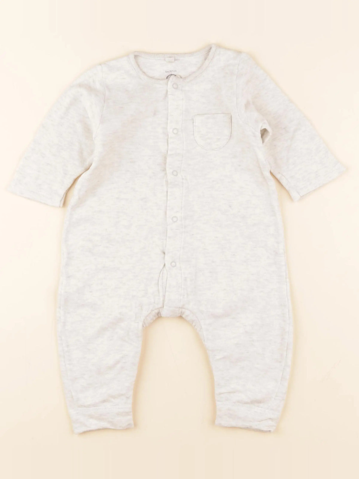 Petit Bateau - pyjama coton gris - 6 mois