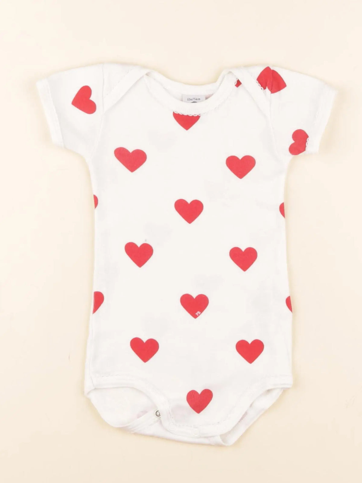 Petit Bateau - body rouge - 12 mois