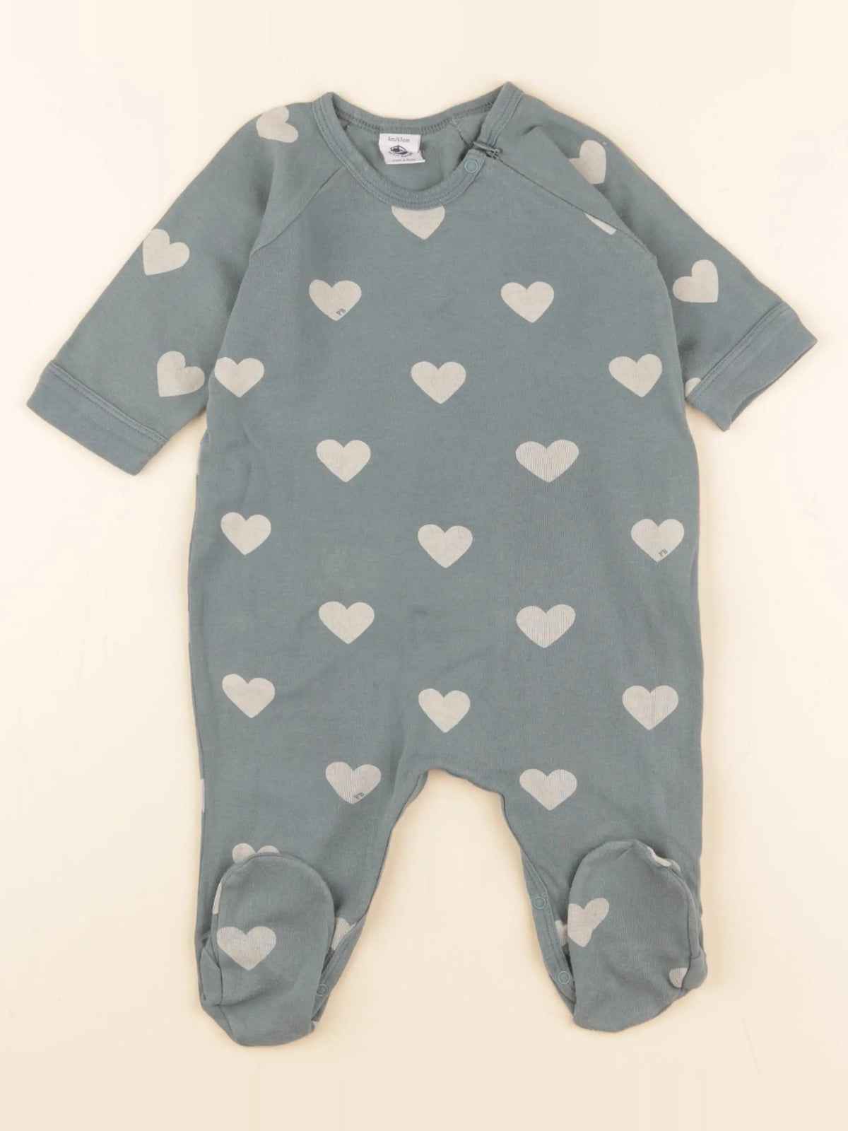 Petit Bateau - pyjama coton vert - 6 mois