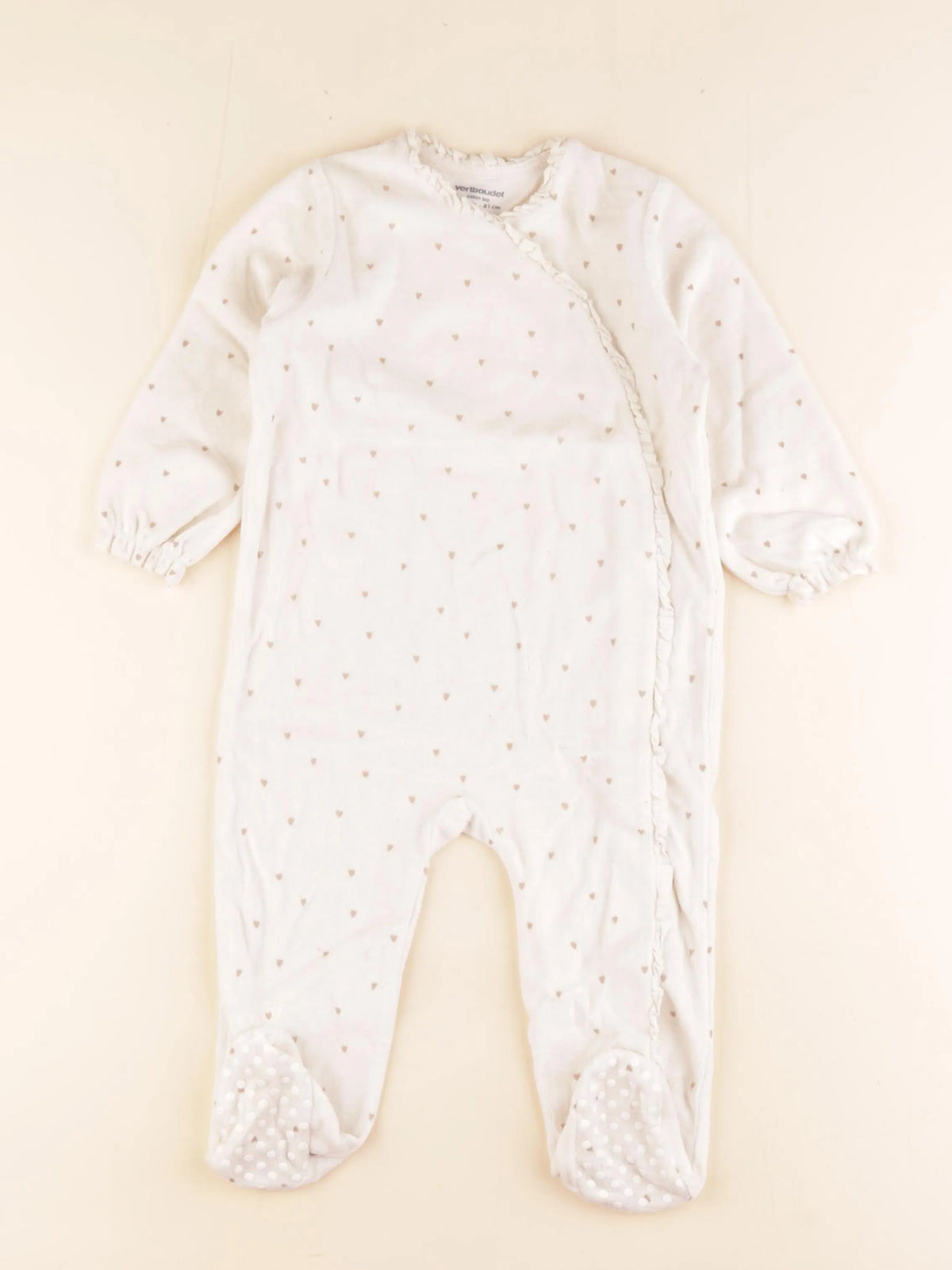 Vertbaudet - pyjama velours beige - 18 mois